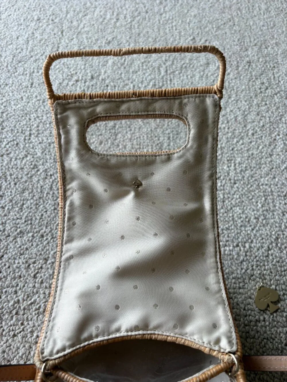 Kate Spade Vita Riva Wicker Car Bag Rare Novelty Designer Purse - Picture 8 of 10